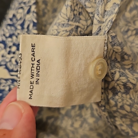 💕DOEN💕 O'Keeffe Top ~ Cream Blue Prancing Fawn Print Medium NWOT - Picture 14 of 14